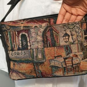 Vtg SAS Aztec Print Crossbody Bag GUC